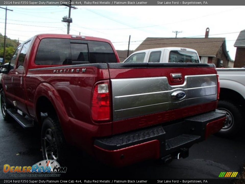 2014 Ford F350 Super Duty Platinum Crew Cab 4x4 Ruby Red Metallic / Platinum Black Leather Photo #6