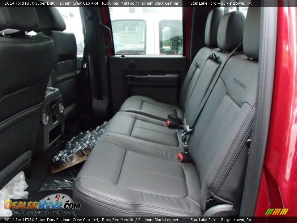 Rear Seat of 2014 Ford F350 Super Duty Platinum Crew Cab 4x4 Photo #11