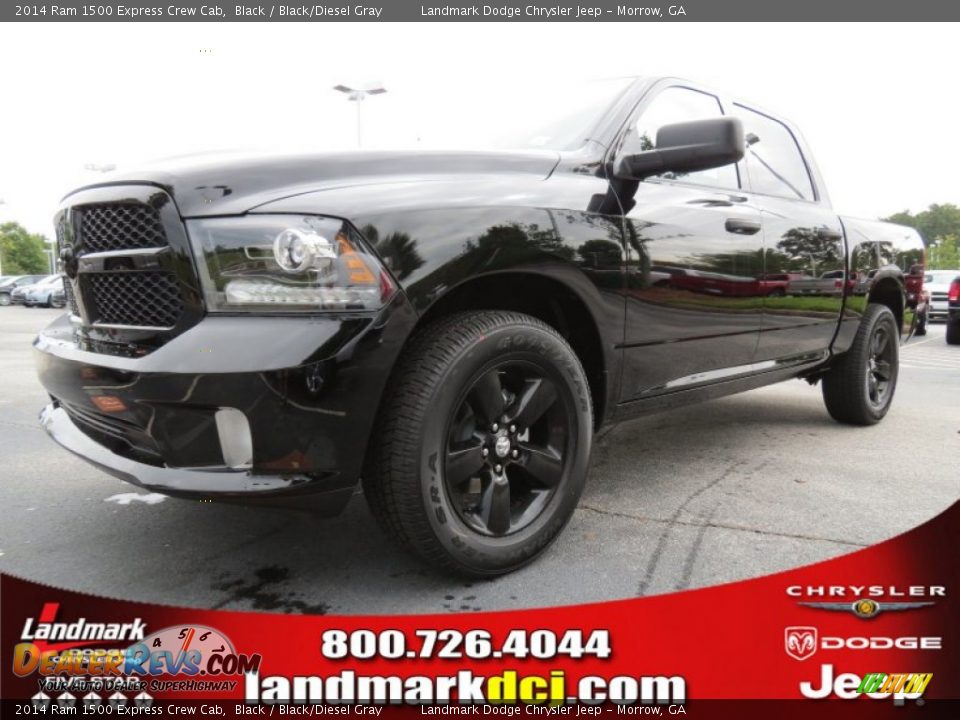 2014 Ram 1500 Express Crew Cab Black / Black/Diesel Gray Photo #1