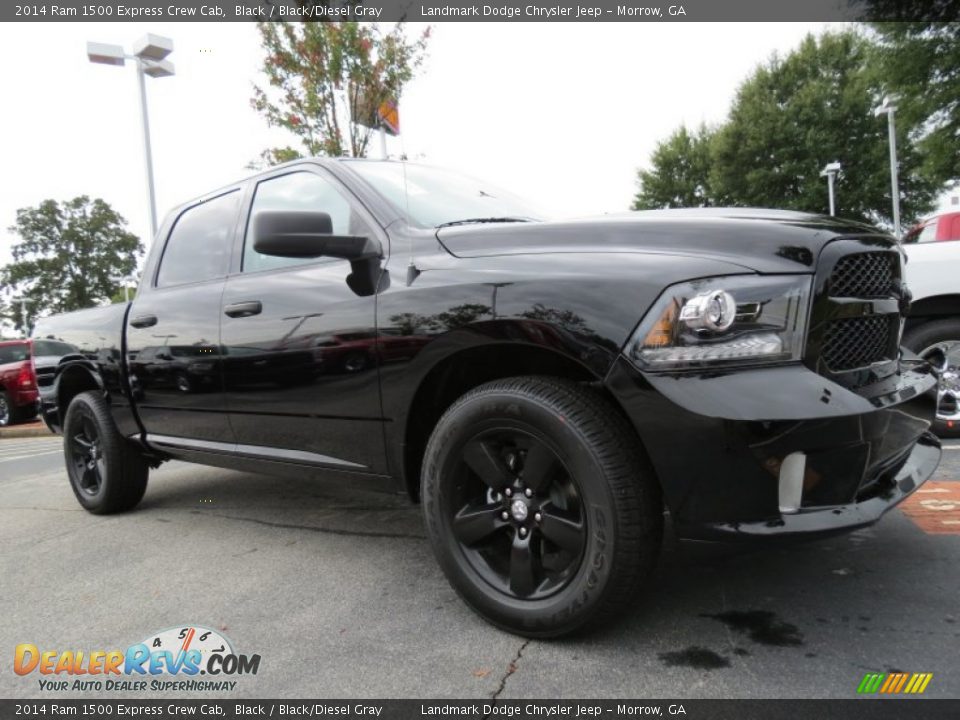 2014 Ram 1500 Express Crew Cab Black / Black/Diesel Gray Photo #4