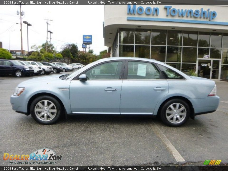 2008 Ford Taurus SEL Light Ice Blue Metallic / Camel Photo #2
