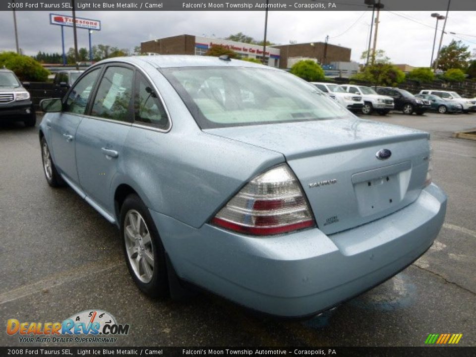 2008 Ford Taurus SEL Light Ice Blue Metallic / Camel Photo #3