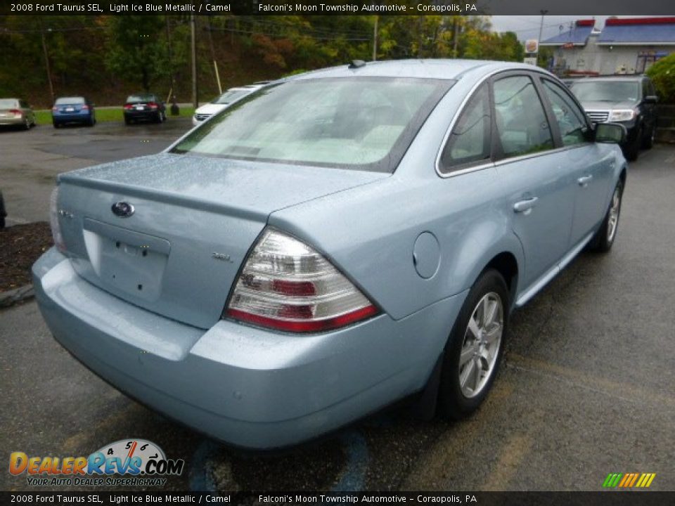 2008 Ford Taurus SEL Light Ice Blue Metallic / Camel Photo #5