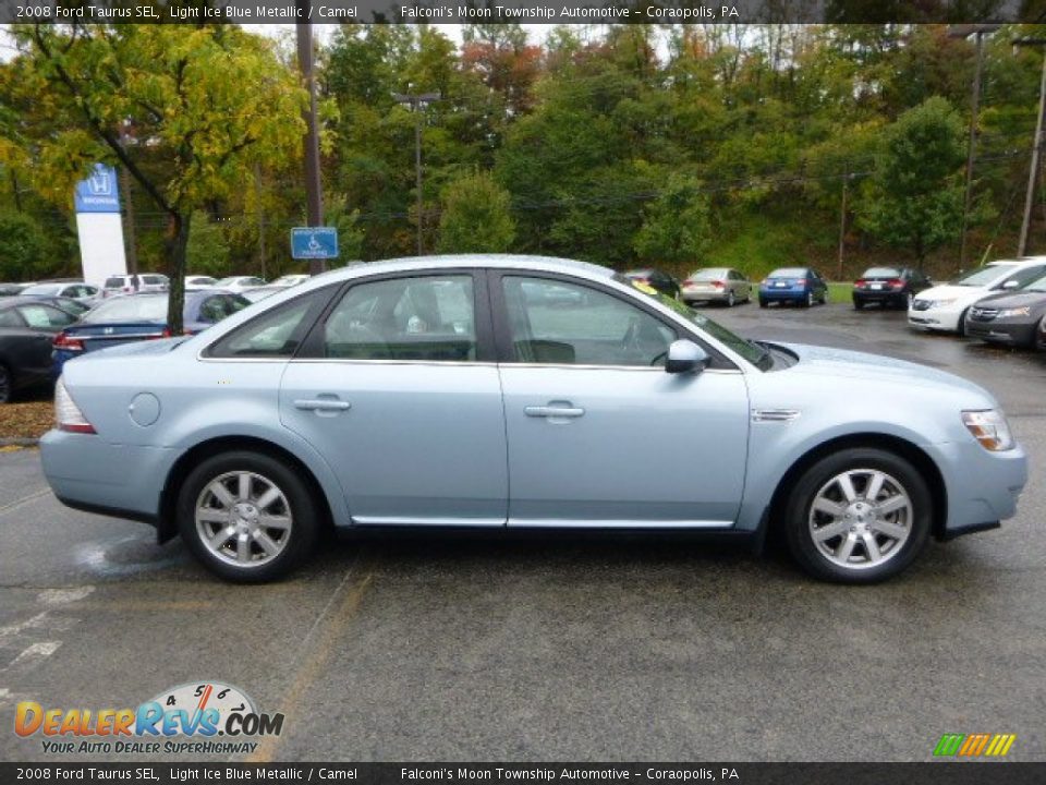 2008 Ford Taurus SEL Light Ice Blue Metallic / Camel Photo #6