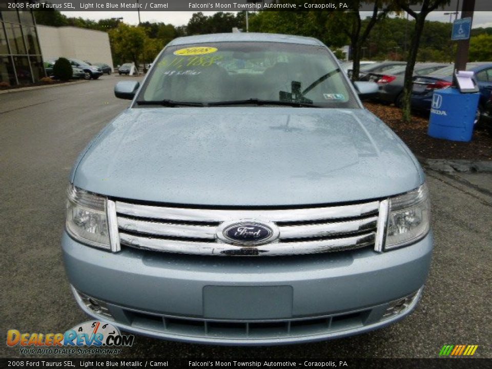 2008 Ford Taurus SEL Light Ice Blue Metallic / Camel Photo #8