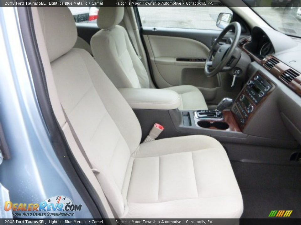 2008 Ford Taurus SEL Light Ice Blue Metallic / Camel Photo #10