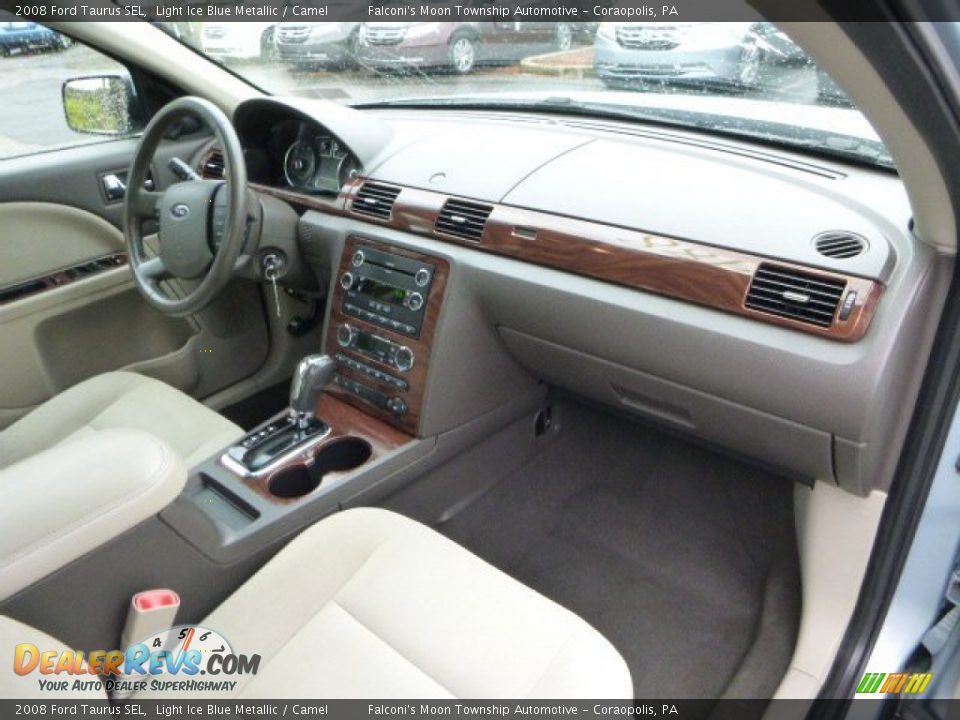 2008 Ford Taurus SEL Light Ice Blue Metallic / Camel Photo #11