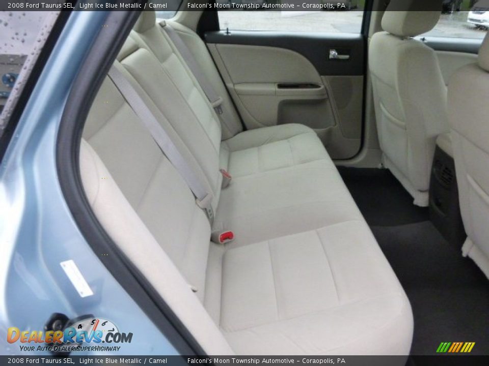 2008 Ford Taurus SEL Light Ice Blue Metallic / Camel Photo #14
