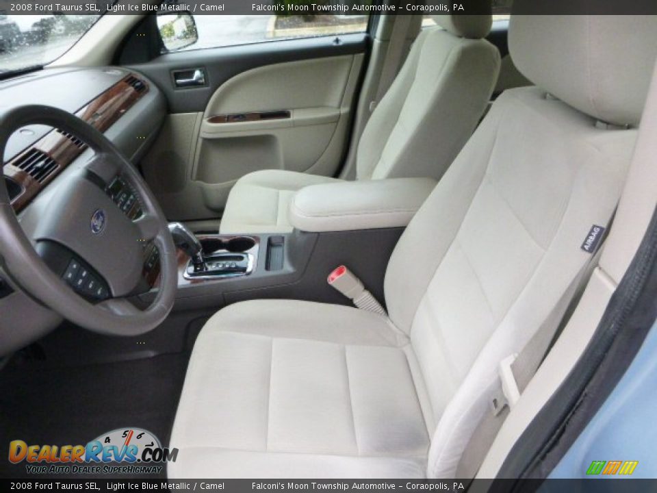 2008 Ford Taurus SEL Light Ice Blue Metallic / Camel Photo #16