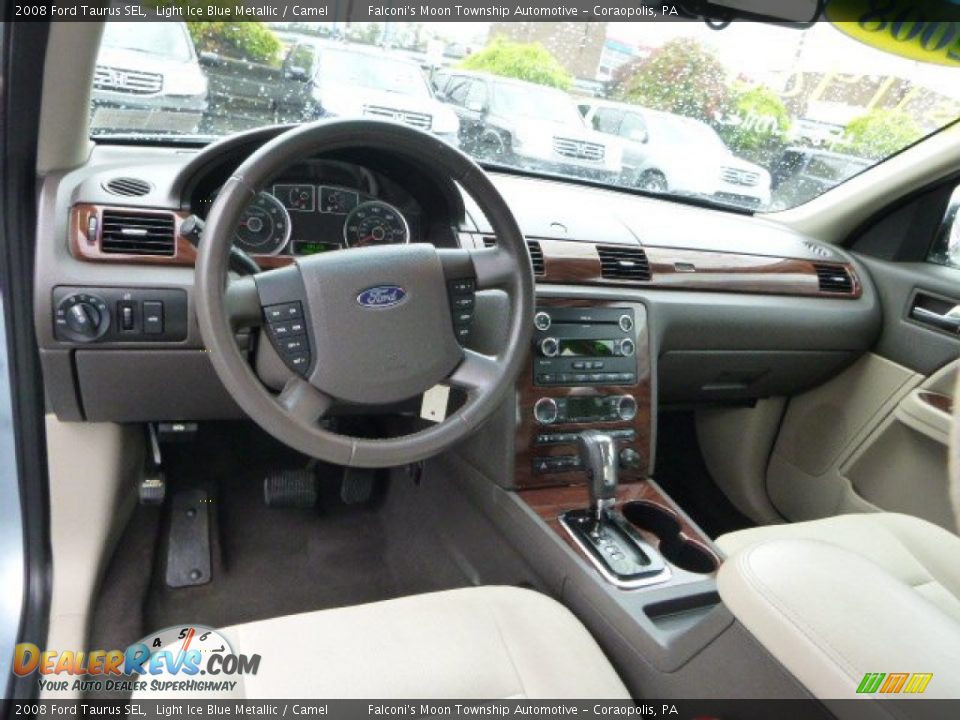 2008 Ford Taurus SEL Light Ice Blue Metallic / Camel Photo #18