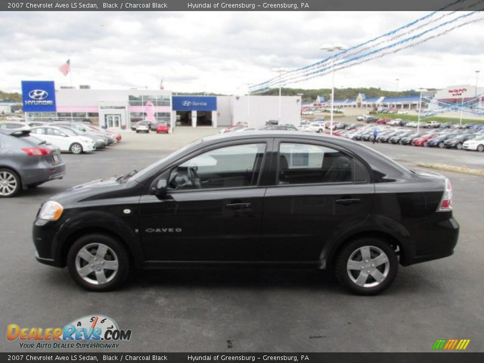 2007 Chevrolet Aveo LS Sedan Black / Charcoal Black Photo #6