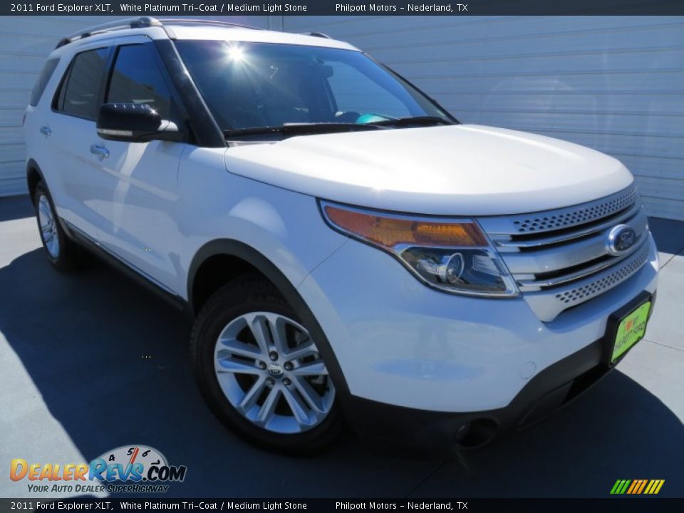 2011 Ford Explorer XLT White Platinum Tri-Coat / Medium Light Stone Photo #1