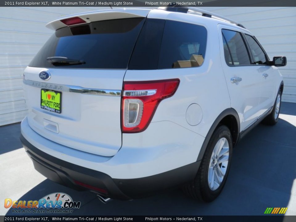2011 Ford Explorer XLT White Platinum Tri-Coat / Medium Light Stone Photo #4