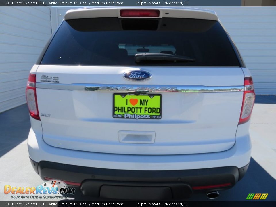 2011 Ford Explorer XLT White Platinum Tri-Coat / Medium Light Stone Photo #5