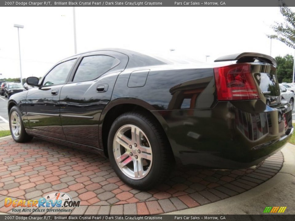 2007 Dodge Charger R/T Brilliant Black Crystal Pearl / Dark Slate Gray/Light Graystone Photo #2