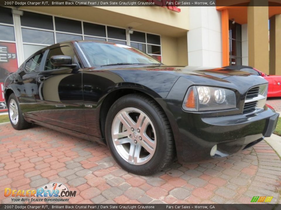 2007 Dodge Charger R/T Brilliant Black Crystal Pearl / Dark Slate Gray/Light Graystone Photo #4