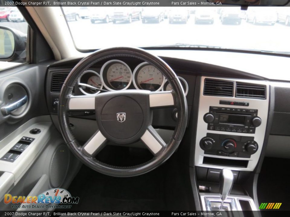 2007 Dodge Charger R/T Brilliant Black Crystal Pearl / Dark Slate Gray/Light Graystone Photo #11