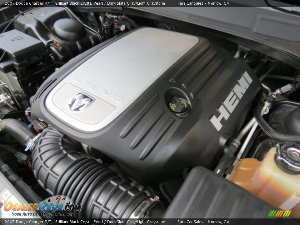 2007 Dodge Charger R/T Brilliant Black Crystal Pearl / Dark Slate Gray/Light Graystone Photo #14