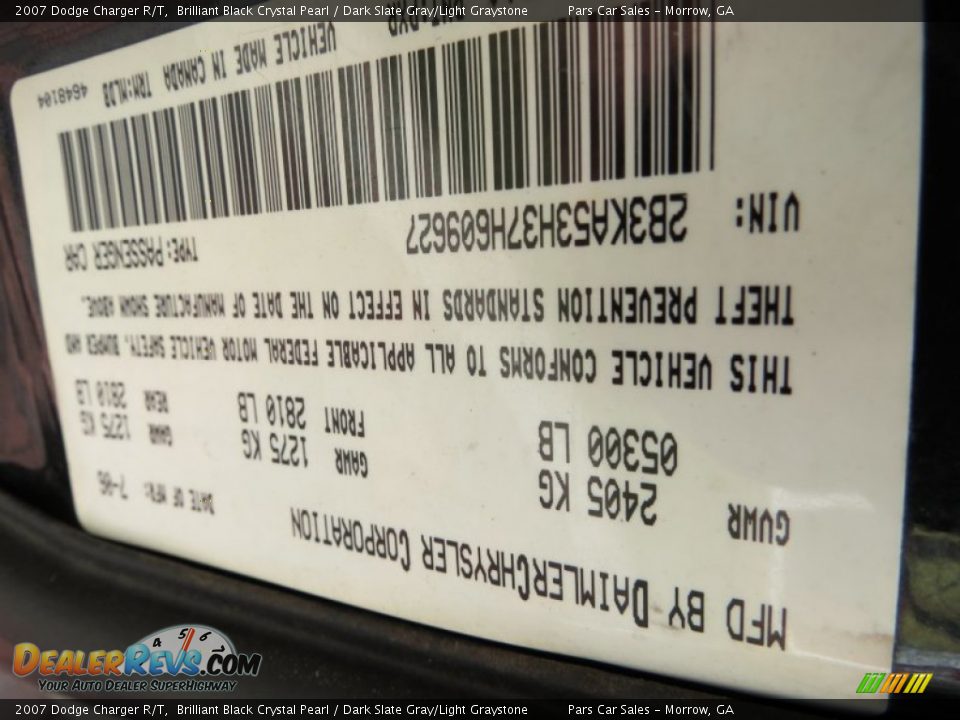 2007 Dodge Charger R/T Brilliant Black Crystal Pearl / Dark Slate Gray/Light Graystone Photo #15