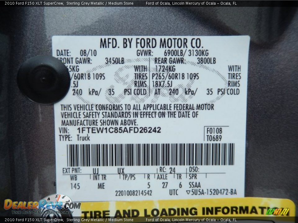 2010 Ford F150 XLT SuperCrew Sterling Grey Metallic / Medium Stone Photo #26
