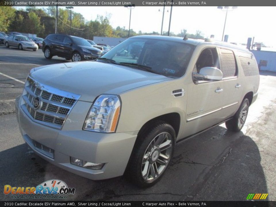 2010 Cadillac Escalade ESV Platinum AWD Silver Lining / Cocoa/Light Linen Photo #6