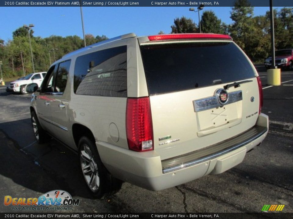 2010 Cadillac Escalade ESV Platinum AWD Silver Lining / Cocoa/Light Linen Photo #7