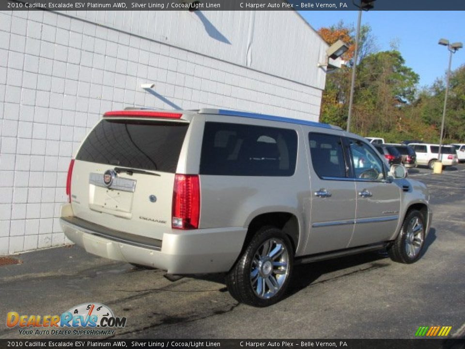 2010 Cadillac Escalade ESV Platinum AWD Silver Lining / Cocoa/Light Linen Photo #9