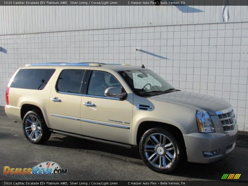 2010 Cadillac Escalade ESV Platinum AWD Silver Lining / Cocoa/Light Linen Photo #25
