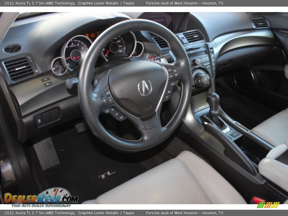 2012 Acura TL 3.7 SH-AWD Technology Graphite Luster Metallic / Taupe Photo #14