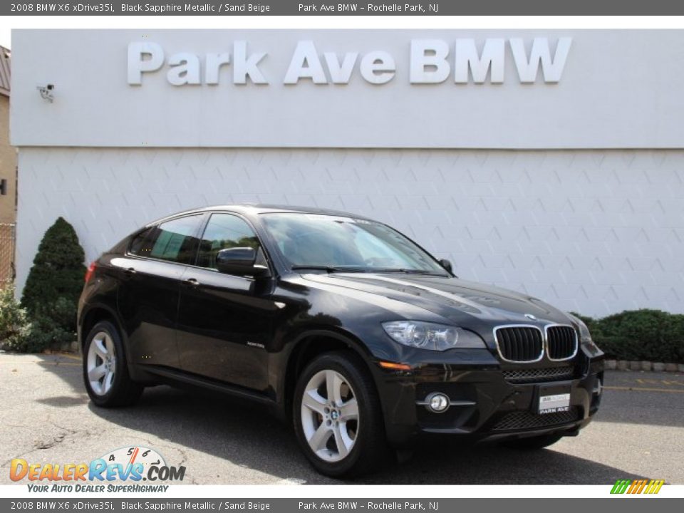 2008 BMW X6 xDrive35i Black Sapphire Metallic / Sand Beige Photo #1