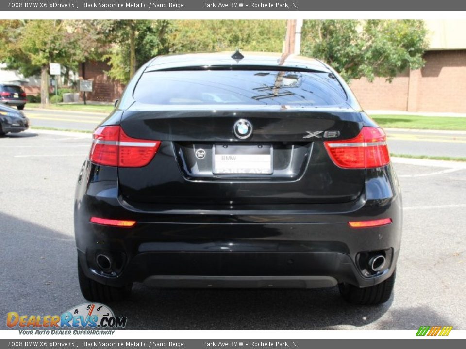2008 BMW X6 xDrive35i Black Sapphire Metallic / Sand Beige Photo #4