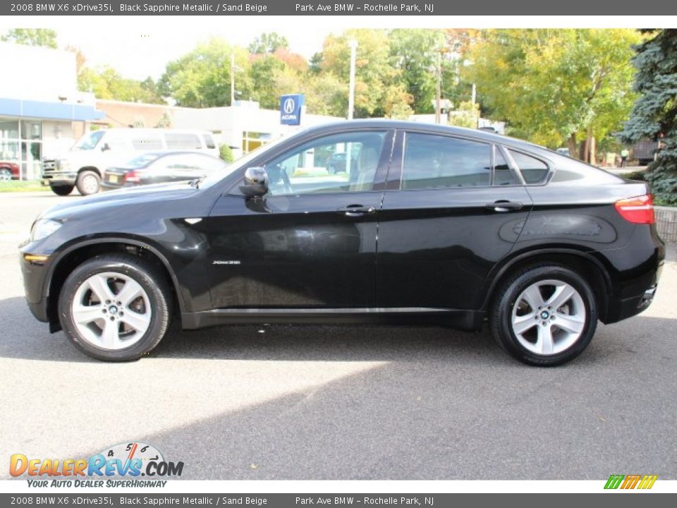 2008 BMW X6 xDrive35i Black Sapphire Metallic / Sand Beige Photo #6