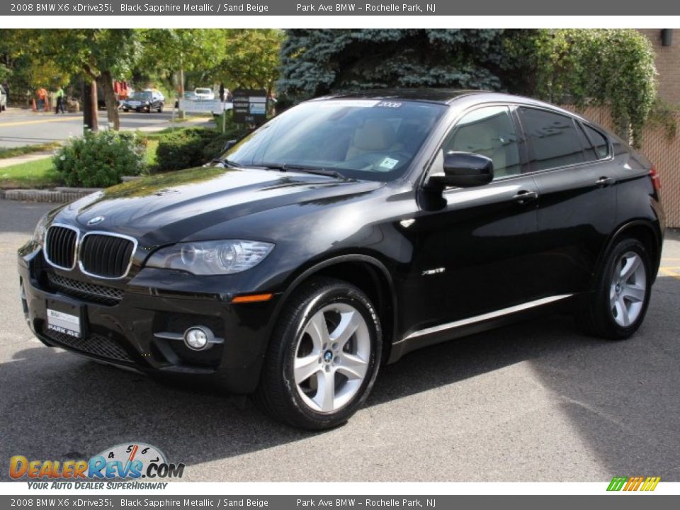 2008 BMW X6 xDrive35i Black Sapphire Metallic / Sand Beige Photo #7