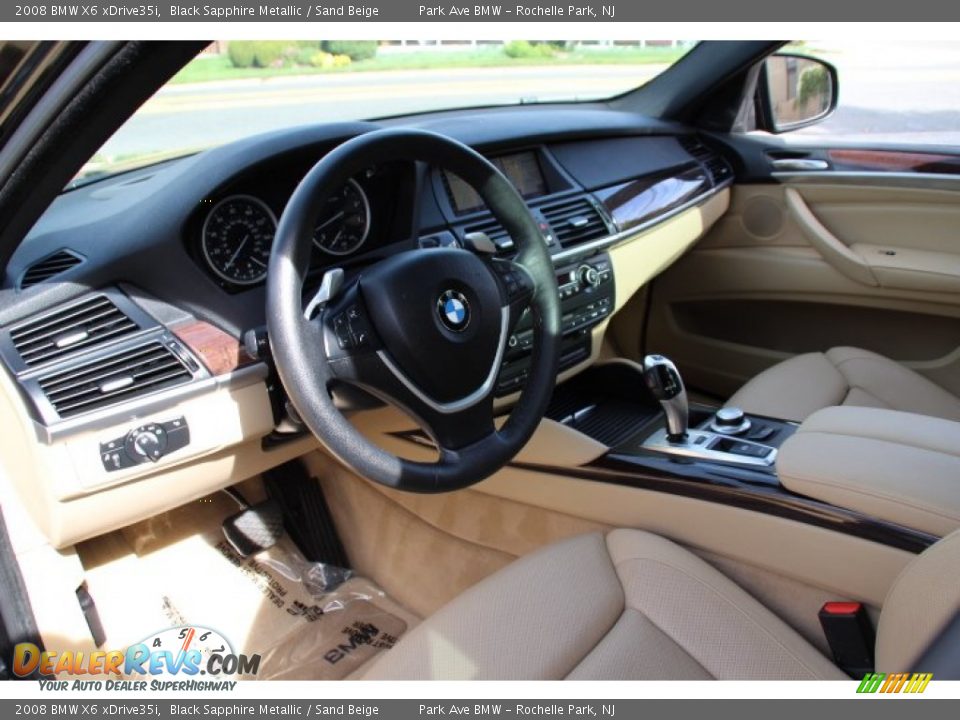 2008 BMW X6 xDrive35i Black Sapphire Metallic / Sand Beige Photo #10