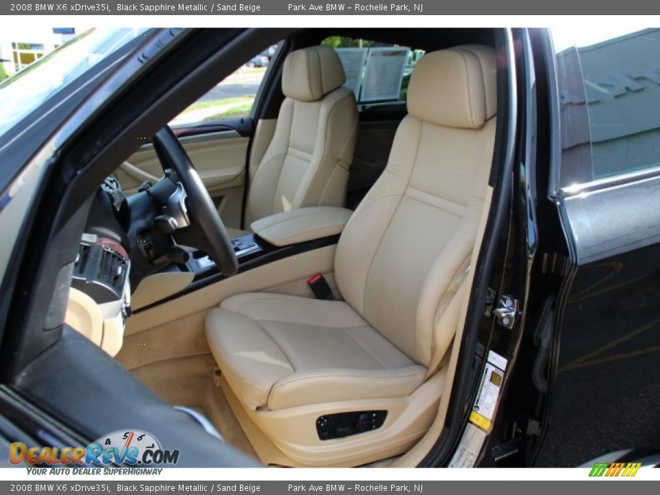 2008 BMW X6 xDrive35i Black Sapphire Metallic / Sand Beige Photo #12