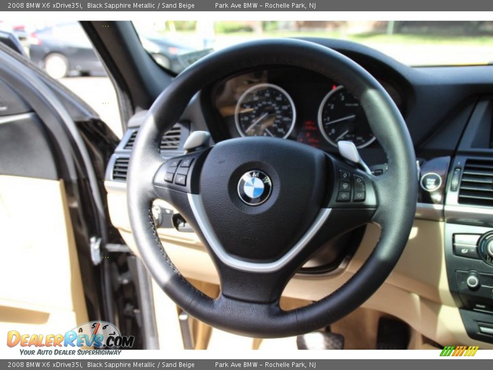 2008 BMW X6 xDrive35i Black Sapphire Metallic / Sand Beige Photo #16