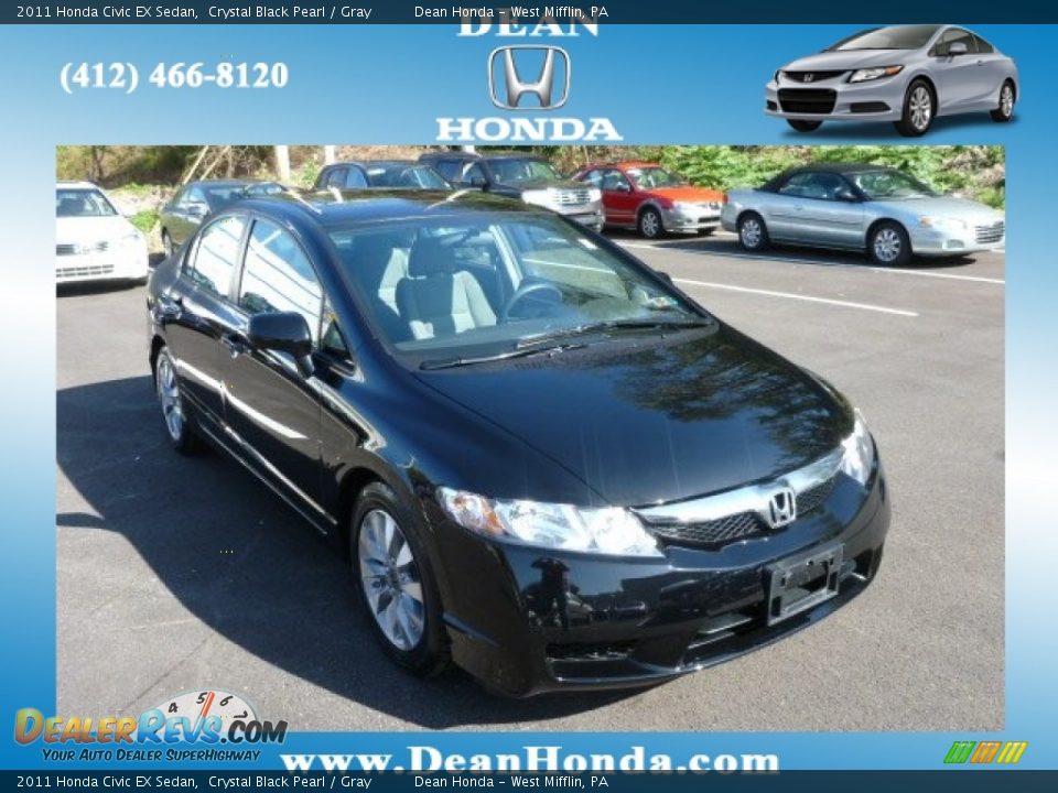 2011 Honda Civic EX Sedan Crystal Black Pearl / Gray Photo #1