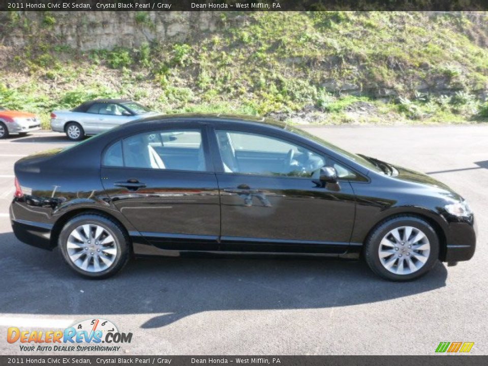 2011 Honda Civic EX Sedan Crystal Black Pearl / Gray Photo #2