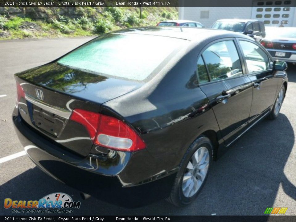 2011 Honda Civic EX Sedan Crystal Black Pearl / Gray Photo #3