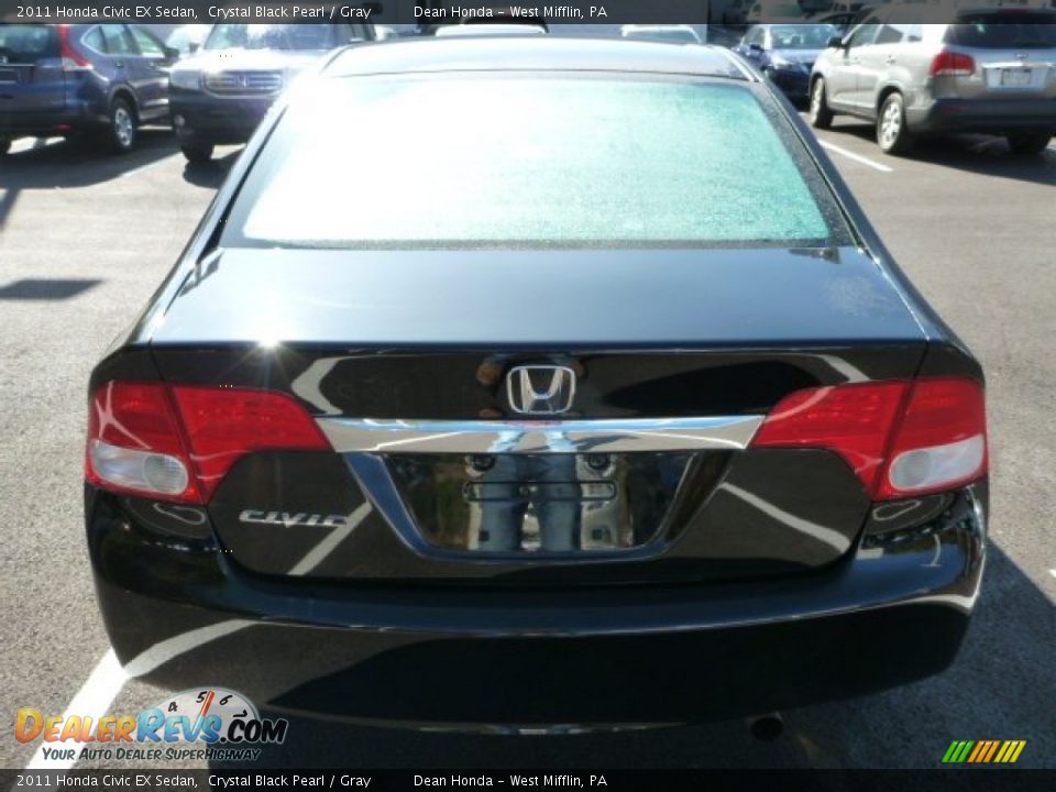 2011 Honda Civic EX Sedan Crystal Black Pearl / Gray Photo #4