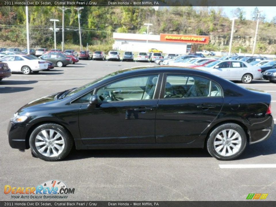 2011 Honda Civic EX Sedan Crystal Black Pearl / Gray Photo #6