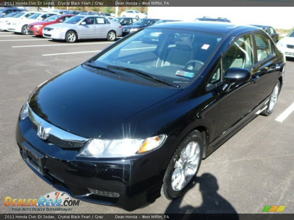 2011 Honda Civic EX Sedan Crystal Black Pearl / Gray Photo #7