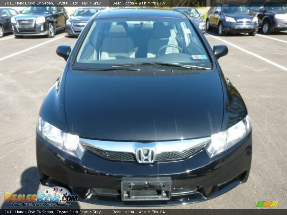 2011 Honda Civic EX Sedan Crystal Black Pearl / Gray Photo #8