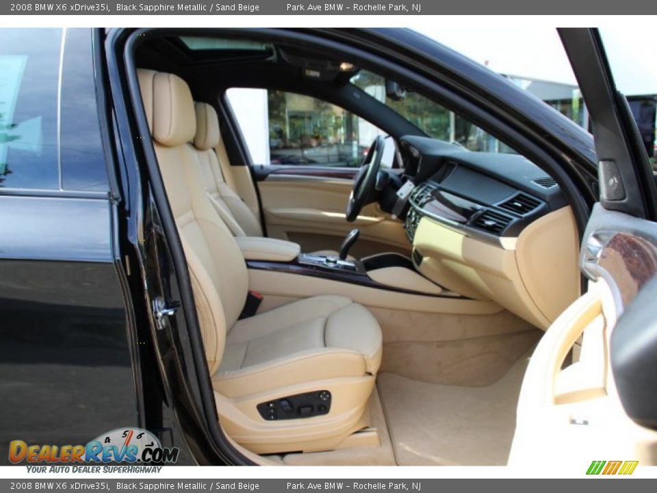2008 BMW X6 xDrive35i Black Sapphire Metallic / Sand Beige Photo #28