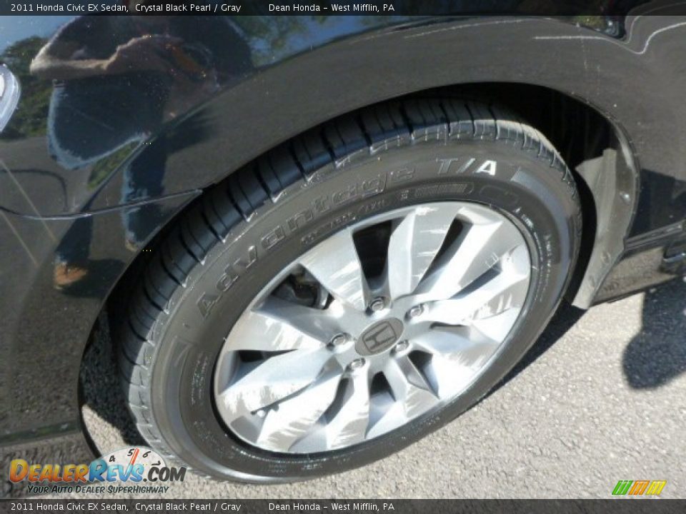 2011 Honda Civic EX Sedan Crystal Black Pearl / Gray Photo #9
