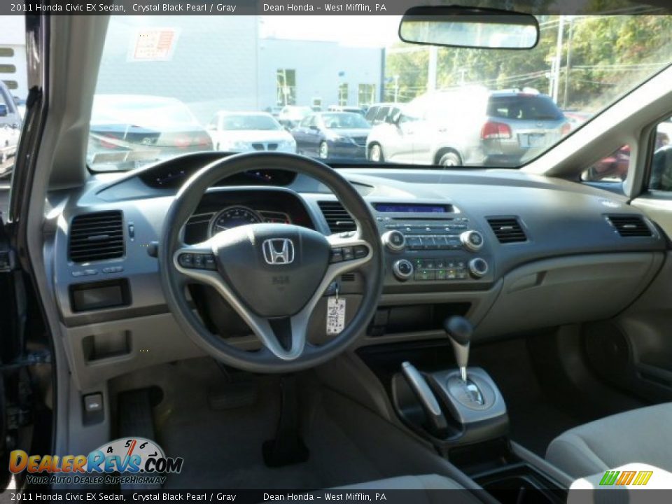 2011 Honda Civic EX Sedan Crystal Black Pearl / Gray Photo #12