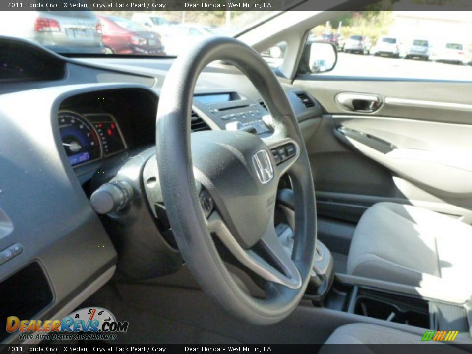 2011 Honda Civic EX Sedan Crystal Black Pearl / Gray Photo #15