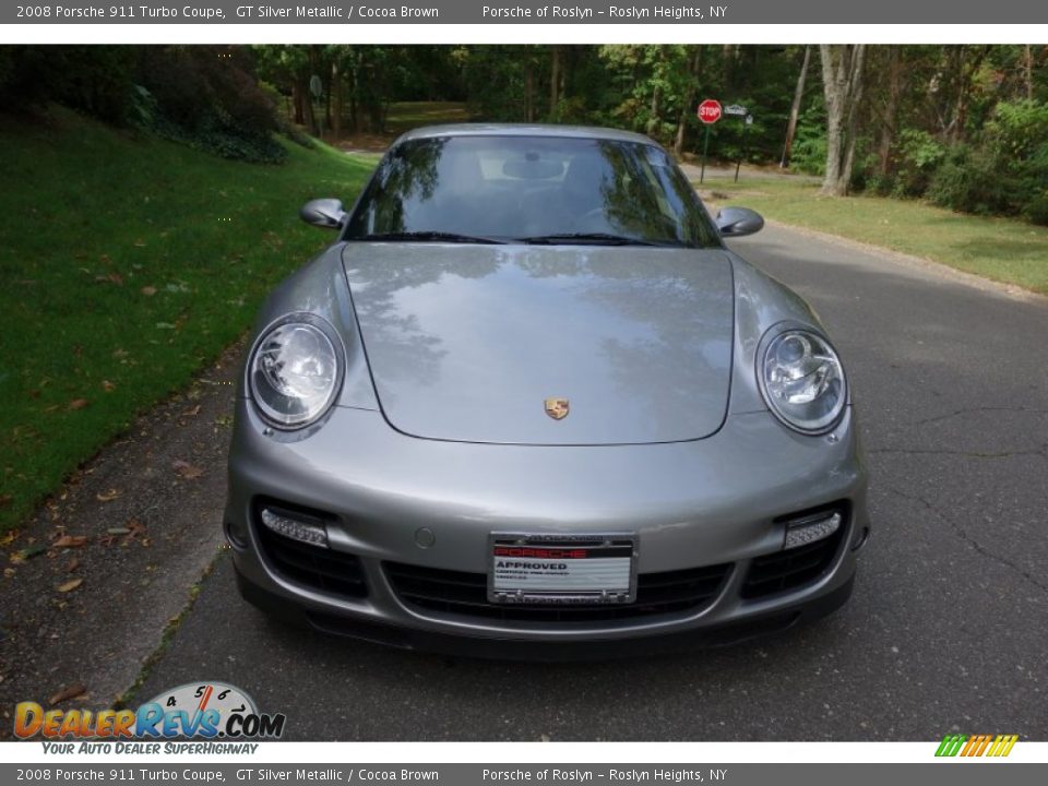 2008 Porsche 911 Turbo Coupe GT Silver Metallic / Cocoa Brown Photo #2