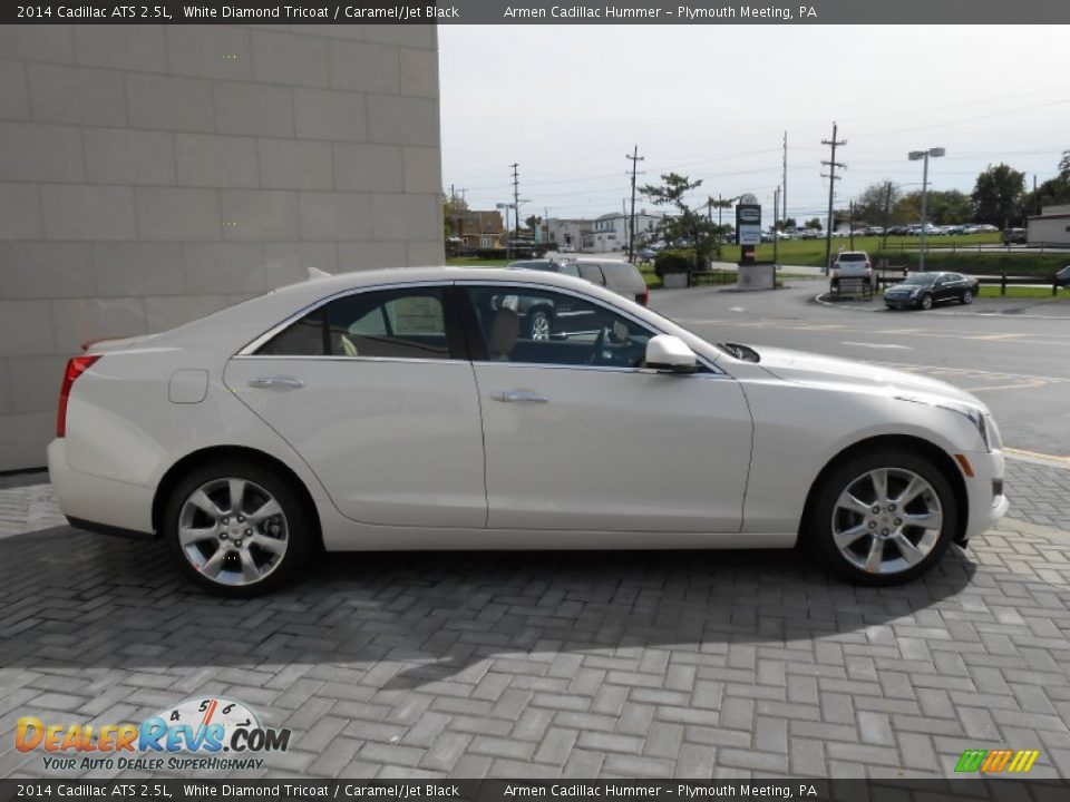 2014 Cadillac ATS 2.5L White Diamond Tricoat / Caramel/Jet Black Photo #4