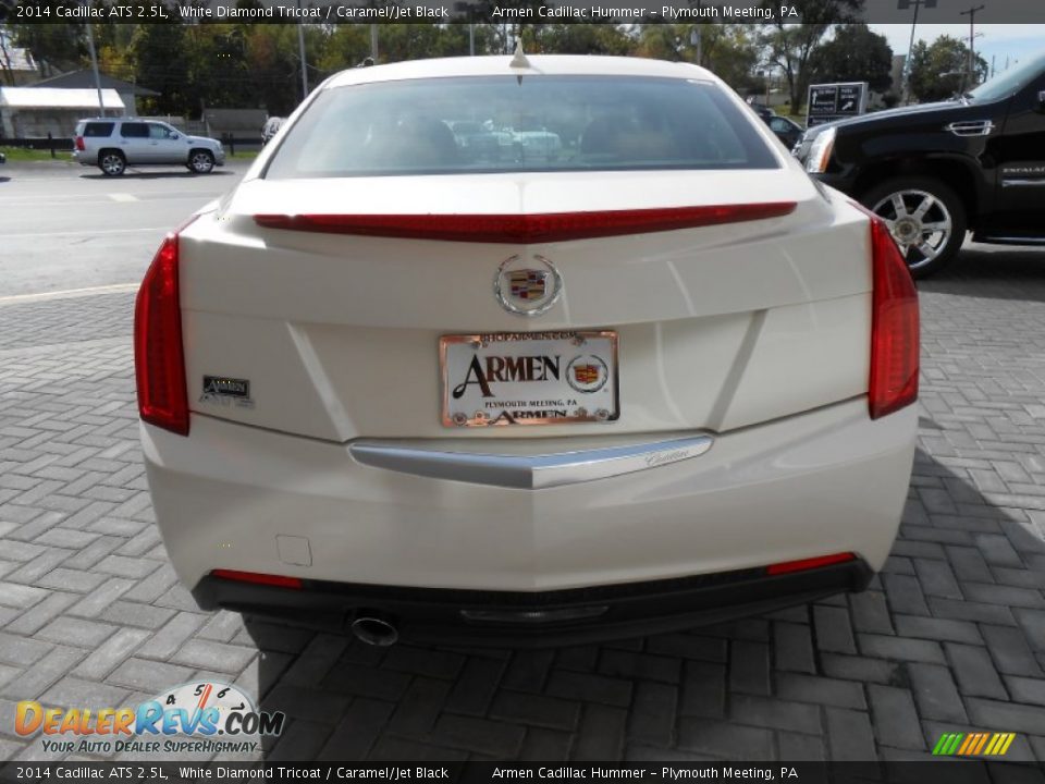 2014 Cadillac ATS 2.5L White Diamond Tricoat / Caramel/Jet Black Photo #6